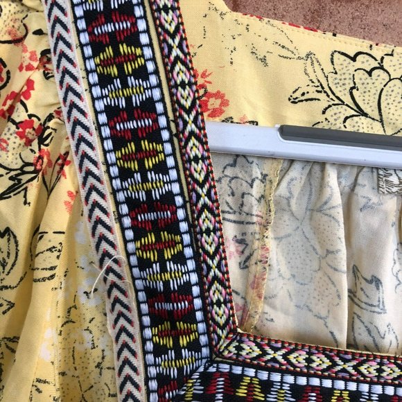 NWT One World Square Neck Boho Oversized Boxy Top - Picture 3 of 6